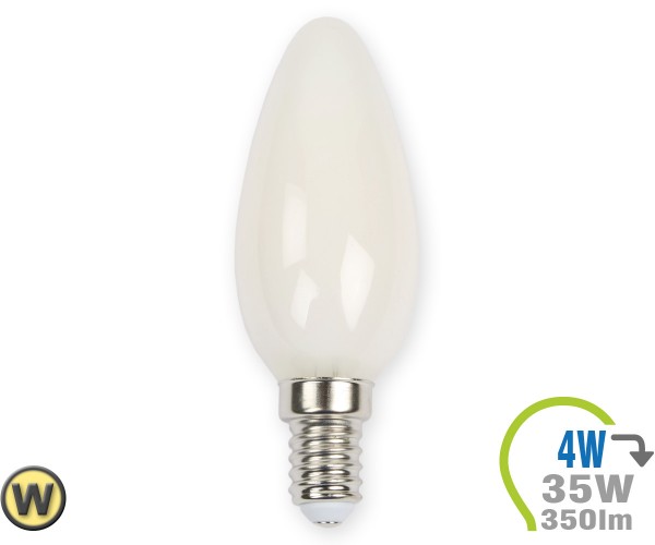 E14 LED Kerze 4W Filament weiß Warmweiß