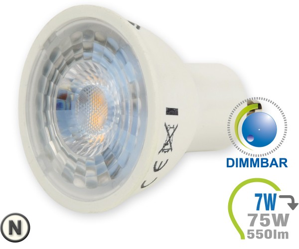 GU10 LED Lampe 7W Spot mit Linse Neutralweiß dimmbar