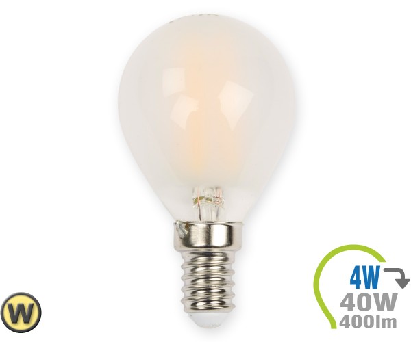 E14 LED Lampe 4W Filament matt P45 Warmweiß
